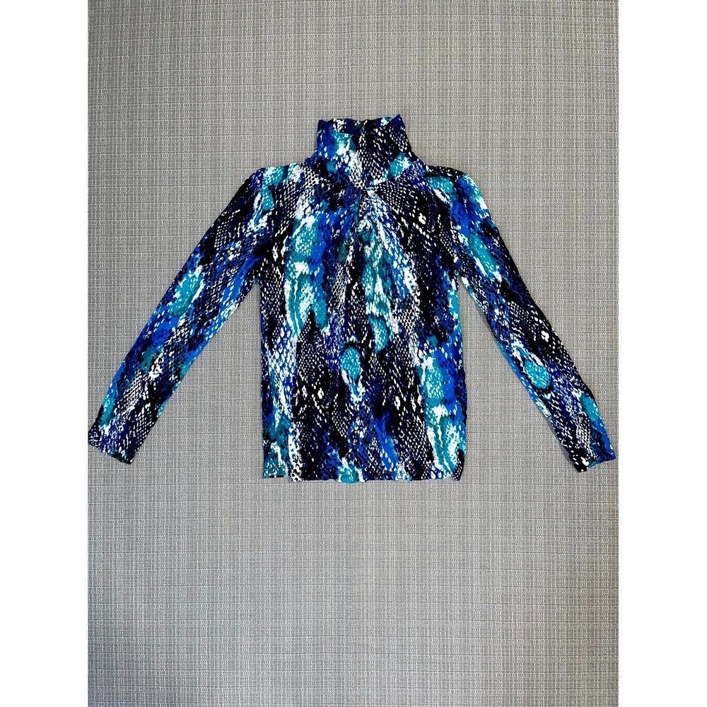 Spense Shirt‎ Womens XL Multi Snakeskin Stretch Keyhole Turtleneck Long Sleeve